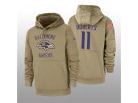 Youth 2019 Salute to Service Seth Roberts Ravens Tan Sideline Therma Hoodie Baltimore Ravens