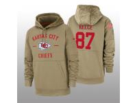 Youth 2019 Salute to Service Travis Kelce Chiefs Tan Sideline Therma Hoodie Kansas City Chiefs