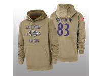 Youth 2019 Salute to Service Willie Snead IV Ravens Tan Sideline Therma Hoodie Baltimore Ravens