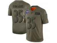 Youth #35 Limited Gus Edwards Green Football Jersey Baltimore Ravens 2019 Salute to Service