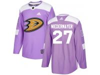 Youth Adidas Anaheim Ducks #27 Scott Niedermayer Authentic Purple Fights Cancer Practice NHL Jersey