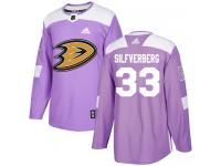 Youth Adidas Anaheim Ducks #33 Jakob Silfverberg Authentic Purple Fights Cancer Practice NHL Jersey