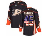 Youth Adidas Anaheim Ducks #45 Sami Vatanen Black USA Flag Fashion NHL Jersey