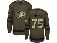 Youth Adidas Anaheim Ducks #75 Jaycob Megna Green Salute to Service NHL Jersey