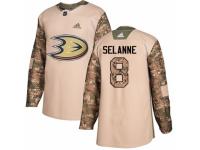 Youth Adidas Anaheim Ducks #8 Teemu Selanne Camo Veterans Day Practice NHL Jersey