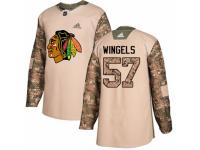 Youth Adidas Chicago Blackhawks #57 Tommy Wingels Camo Veterans Day Practice NHL Jersey