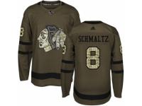 Youth Adidas Chicago Blackhawks #8 Nick Schmaltz Green Salute to Service NHL Jersey