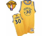Youth Adidas Golden State Warriors #30 Stephen Curry Swingman Gold Throwback 2015 The Finals Patch NBA Jersey