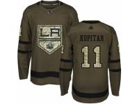 Youth Adidas Los Angeles Kings #11 Anze Kopitar Green Salute to Service NHL Jersey