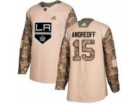 Youth Adidas Los Angeles Kings #15 Andy Andreoff Camo Veterans Day Practice NHL Jersey
