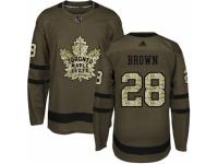 Youth Adidas Toronto Maple Leafs #28 Connor Brown Green Salute to Service NHL Jersey