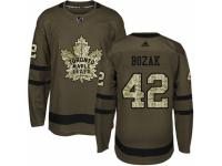 Youth Adidas Toronto Maple Leafs #42 Tyler Bozak Green Salute to Service NHL Jersey
