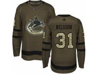Youth Adidas Vancouver Canucks #31 Anders Nilsson Green Salute to Service NHL Jersey