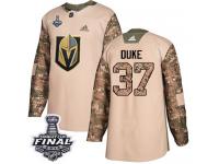 Youth Adidas Vegas Golden Knights #37 Reid Duke Camo Authentic Veterans Day Practice 2018 Stanley Cup Final NHL Jersey