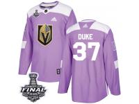 Youth Adidas Vegas Golden Knights #37 Reid Duke Purple Authentic Fights Cancer Practice 2018 Stanley Cup Final NHL Jersey