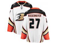 Youth Anaheim Ducks #27 Scott Niedermayer Authentic White Away Breakaway NHL Jersey