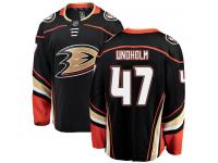 Youth Anaheim Ducks #47 Hampus Lindholm Authentic Black Home Breakaway NHL Jersey