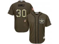 Youth Astros #30 Carlos Gomez Green Salute to Service Stitched Baseball Jersey