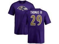 Youth Baltimore Ravens Earl Thomas III NFL Pro Line by Purple Primary Logo T-Shirt