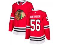Youth Chicago Blackhawks #56 Erik Gustafsson adidas Red Authentic Jersey