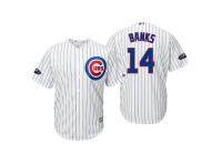 Youth Cubs 2018 Postseason Home White Ernie Banks Cool Base Jersey