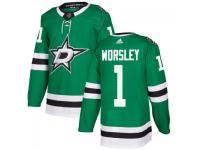 Youth Dallas Stars #1 Gump Worsley adidas Kelly Green Authentic Jersey