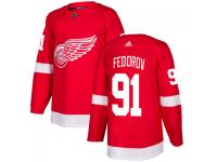 Youth Detroit Red Wings #91 Sergei Fedorov adidas Red Authentic Jersey