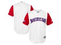 Youth Dominican Republic Baseball Majestic White-Red 2017 World Baseball Classic Cool Base Team Jersey