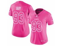 Youth Girl Nike New England Patriots #93 Lawrence Guy Limited Pink Rush Fashion NFL Jersey