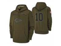 Youth Kansas City Chiefs #10 Tyreek Hill Olive 2018 Salute to Service Pullover Hoodie