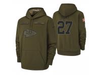 Youth Kansas City Chiefs #27 Kareem Hunt Olive 2018 Salute to Service Pullover Hoodie
