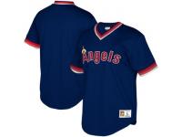 Youth Los Angeles Angels Mitchell & Ness Navy Cooperstown Collection Mesh Wordmark V-Neck Jersey