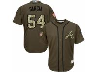 Youth Majestic Atlanta Braves #54 Jamie Garcia Authentic Green Salute to Service MLB Jersey