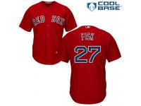 Youth Majestic Boston Red Sox #27 Carlton Fisk Authentic Red Alternate Home Cool Base MLB Jersey