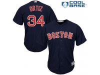 Youth Majestic Boston Red Sox #34 David Ortiz Authentic Navy Blue Alternate Road Cool Base MLB Jersey