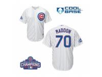 Youth Majestic Chicago Cubs #70 Joe Maddon Authentic White Home 2016 World Series Champions Cool Base MLB Jersey