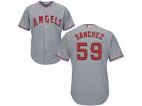 Youth Majestic Los Angeles Angels of Anaheim #59 Tony Sanchez Authentic Grey Road Cool Base MLB Jersey