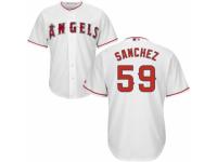 Youth Majestic Los Angeles Angels of Anaheim #59 Tony Sanchez Authentic White Home Cool Base MLB Jersey