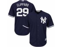 Youth Majestic New York Yankees #29 Tyler Clippard Authentic Navy Blue Alternate MLB Jersey