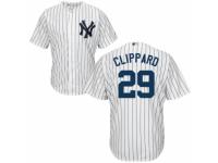 Youth Majestic New York Yankees #29 Tyler Clippard Authentic White Home MLB Jersey
