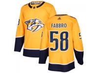 Youth Nashville Predators #58 Dante Fabbro adidas Gold Authentic Jersey