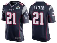 Youth NEW ENGLAND PATRIOTS #21 MALCOLM BUTLER NAVY SUPER BOWL LII BOUND GAME JERSEY