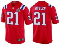 Youth NEW ENGLAND PATRIOTS #21 MALCOLM BUTLER RED SUPER BOWL LII BOUND GAME JERSEY