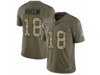 Youth Nike Baltimore Ravens #18 Jeremy Maclin Limited Olive/Camo Salute to Service NFL Jersey