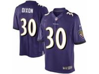 Youth Nike Baltimore Ravens #30 Kenneth Dixon Limited Purple Team Color NFL Jersey
