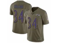Youth Nike Baltimore Ravens #34 Alex Collins Limited Olive 2017 Salute to Service NFL Jersey