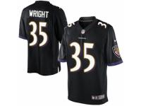 Youth Nike Baltimore Ravens #35 Shareece Wright Limited Black Alternate NFL Jersey