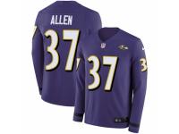 Youth Nike Baltimore Ravens #37 Javorius Allen Limited Purple Therma Long Sleeve NFL Jersey