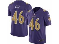 Youth Nike Baltimore Ravens #46 Morgan Cox Limited Purple Rush NFL Jersey