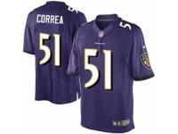 Youth Nike Baltimore Ravens #51 Kamalei Correa Limited Purple Team Color NFL Jersey